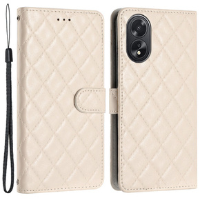 Etui z klapką do Oppo A38 4G / Oppo A18 4G, Wallet, BINFEN COLOR, beżowe