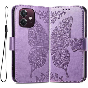 Etui z klapką do Oppo A40 / Oppo A40m, Butterfly, fioletowe