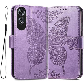 Etui z klapką do Oppo A60, Butterfly, fioletowe