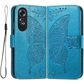 Etui z klapką do Oppo A60, Butterfly, niebieskie