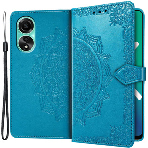 Etui z klapką do Oppo A78 4G, Mandala, niebieskie