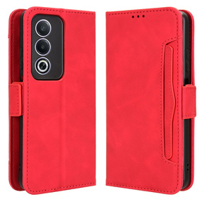 Etui z klapką do Oppo A80, Card Slot, czerwone