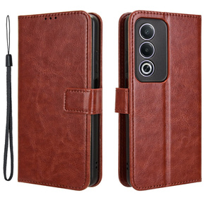 Etui z klapką do Oppo A80, Crazy Horse Wallet, brązowe