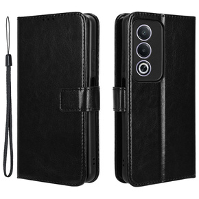 Etui z klapką do Oppo A80, Crazy Horse Wallet, czarne