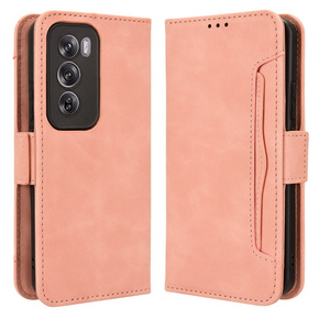 Etui z klapką do Oppo Reno 12, Card Slot, różowe