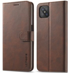 Etui z klapką do Oppo Reno 4 Z 5G, LC.IMEEKE, brązowe