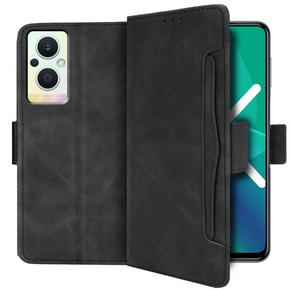 Etui z klapką do Oppo Reno7 Lite 5G, Card Slot, czarne