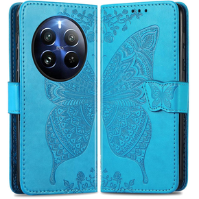 Etui z klapką do Realme 12 Pro 5G / 12 Pro+ 5G, Butterfly, niebieskie