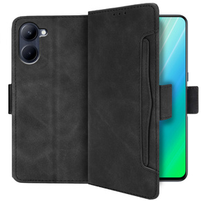 Etui z klapką do Realme C33, Card Slot, czarne