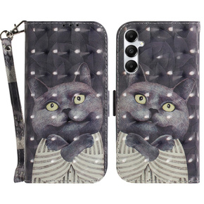 Etui z klapką do Samsung Galaxy A05s, Wallet, Cat szare