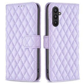 Etui z klapką do Samsung Galaxy A25 5G, BINFEN Wallet, fioletowe + szkło 9H