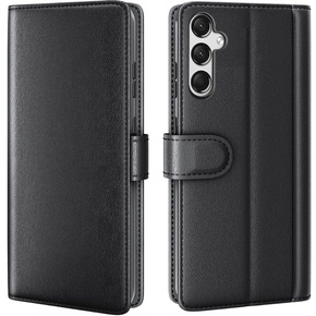 Etui z klapką do Samsung Galaxy A25 5G, Split Leather, czarne