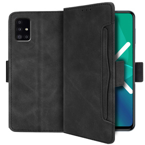 Etui z klapką do Samsung Galaxy A51 5G, Card Slot, czarne