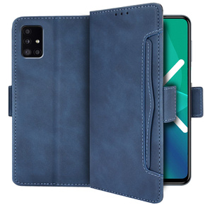 Etui z klapką do Samsung Galaxy A51 5G, Card Slot, niebieskie