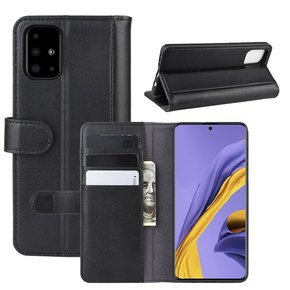 Etui z klapką do Samsung Galaxy A51, Leather Flexi Book, czarne