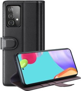 Etui z klapką do Samsung Galaxy A52 / A52s, Split Leather, czarne