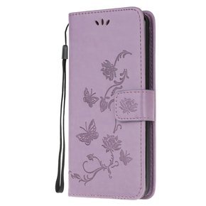 Etui z klapką do Samsung Galaxy M21, Butterfly, fioletowe