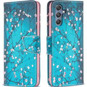 Etui z klapką do Samsung Galaxy M34, Wallet, Sakura niebieskie