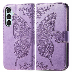 Etui z klapką do Samsung Galaxy M35, Butterfly, fioletowe