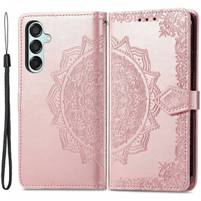 Etui z klapką do Samsung Galaxy M35, Mandala, różowe rose gold