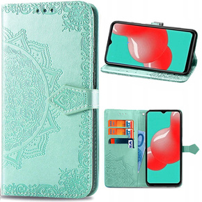 Etui z klapką do Samsung Galaxy M52 5G, Mandala, miętowe