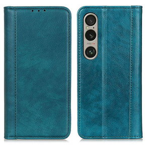 Etui z klapką do Sony Xperia 1 VI, Split Leather, zielone