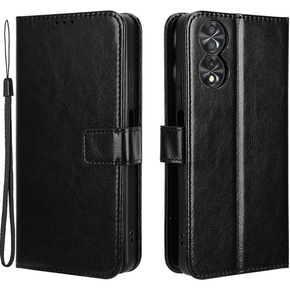 Etui z klapką do TCL 40 NxtPaper, Crazy Horse Wallet, czarne