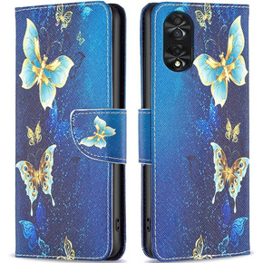 Etui z klapką do TCL 40 NxtPaper, Wallet, Butterflies niebieskie