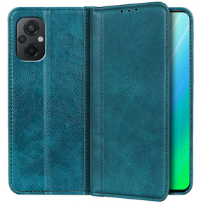 Etui z klapką do Xiaomi Poco M5 5G, Split Leather, zielone