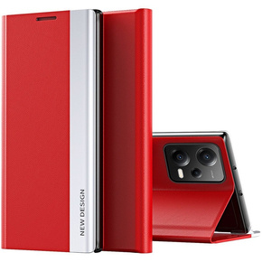 Etui z klapką do Xiaomi Poco X5 5G / Redmi Note 12 5G, Side Magnetic, czerwone