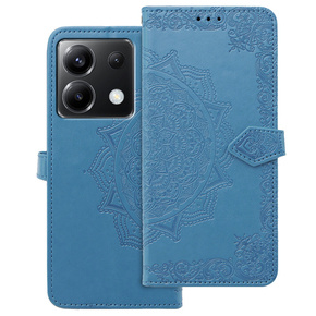 Etui z klapką do Xiaomi Poco X6 5G, Mandala, niebieskie