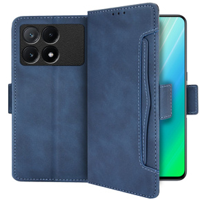 Etui z klapką do Xiaomi Poco X6 Pro 5G, Card Slot, niebieskie