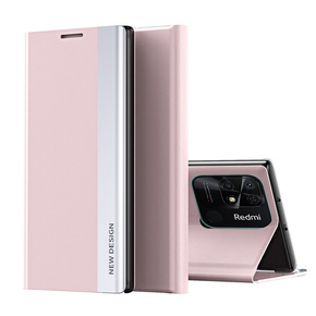 Etui z klapką do Xiaomi Redmi 10C, Side Magnetic, różowe