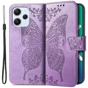 Etui z klapką do Xiaomi Redmi 12, Butterfly, fioletowe