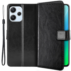 Etui z klapką do Xiaomi Redmi 12, Crazy Horse Wallet, czarne