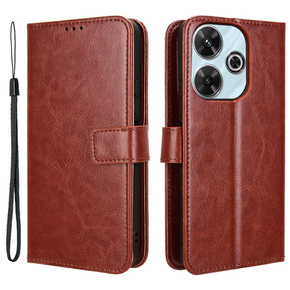 Etui z klapką do Xiaomi Redmi 13, Crazy Horse Wallet, brązowe