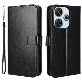 Etui z klapką do Xiaomi Redmi 13, Crazy Horse Wallet, czarne