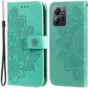 Etui z klapką do Xiaomi Redmi Note 12 4G, Mandala, zielone