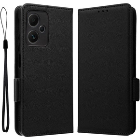 Etui z klapką do Xiaomi Redmi Note 12 5G / POCO X5 5G, Wallet Litchi Magnet, czarne