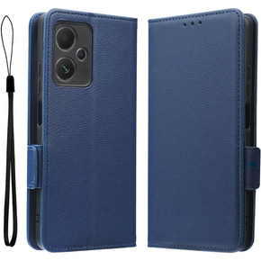 Etui z klapką do Xiaomi Redmi Note 12 5G / POCO X5 5G, Wallet Litchi Magnet, granatowe