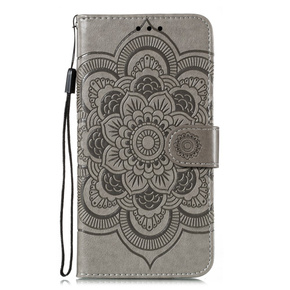 Etui z klapką do Xiaomi Redmi Note 9s/ 9 Pro, Mandala, szare