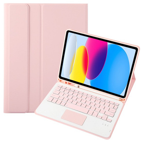 Etui z klawiaturą do iPad 10.9 2022 10 Gen, TouchPad Pen Slot, różowe rose gold