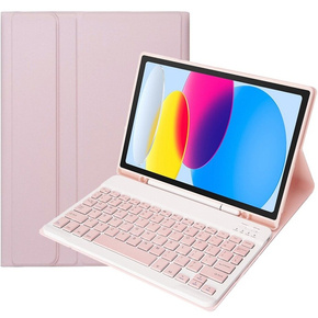 Etui z klawiaturą do iPad 10.9" 2022 (10 gen.), Pen Slot, różowe rose gold