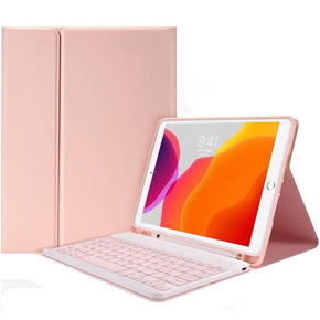 Etui z klawiaturą do iPad 9.7" 2018/2017 (6/5 gen.) / Air 2/1 9.7" 2014/2013, różowe rose gold