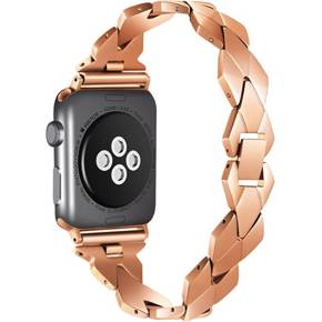 Kobieca bransoleta do Apple Watch 1/2/3/4/5/6/7/8/SE/ULTRA 42/44/45/49MM, Różowe złoto