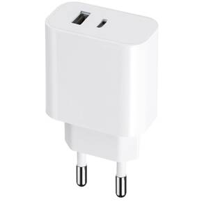 Maxlife Ładowarka sieciowa, 1x USB-C 1x USB-A, 30W, biała