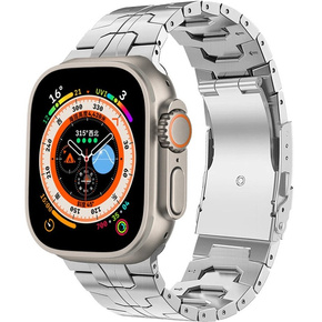 Pasek Bransoleta do Apple Watch 1/2/3/4/5/6/7/8/9/SE/ULTRA/ULTRA 2 42/44/45/49MM, Srebrna