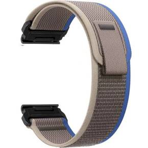 Pasek Nylonowy QuickFit do Garmin 22mm, Szary / Niebieski