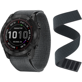 Pasek Nylonowy do Garmin Fenix 7/7 Solar/6/6 Pro/5, Szary