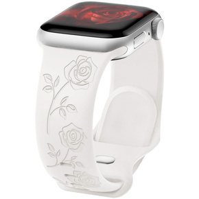 Pasek Silikonowy do Apple Watch 1/2/3/4/5/6/7/8/9/SE 38/40/41/mm, Rose, Biały